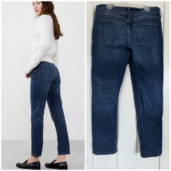 Banana Republic Girlfriend Dark Wash Ankle Jeans - 28/6P - Picture 2 of 5